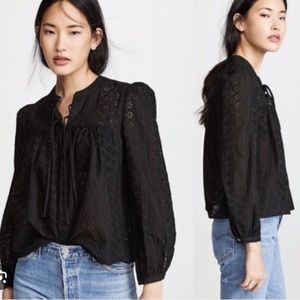 Madewell Eyelet Double-Tie Peasant Top great condition